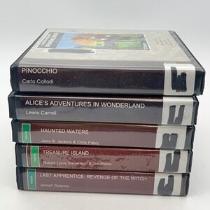 Childrens Audiobook CD Lot 5 Pinocchio Alice in Wonderland Treasure Island
